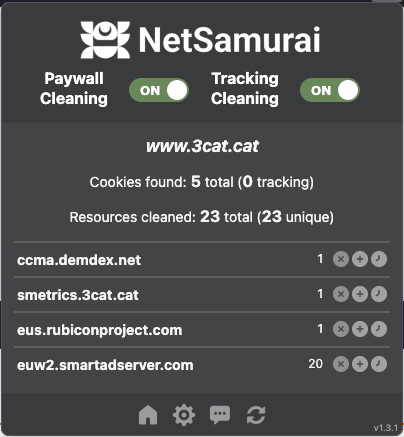 Firefox extension screenshot 1